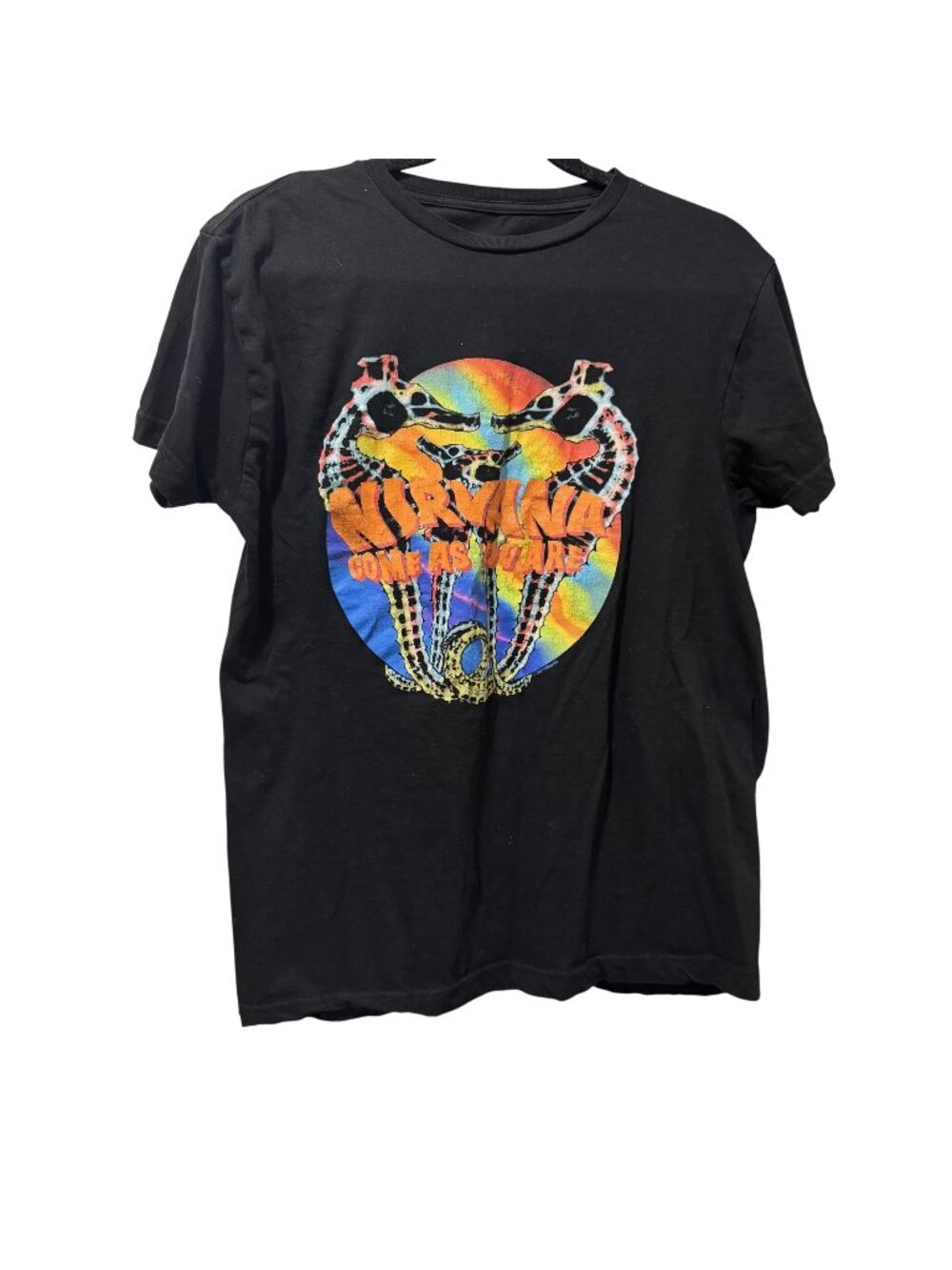Nirvana Come As You Are Seahorse Graphic Band Tee Black Size Medium